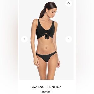 Robin Piccone Ava Knot Bikini Top In Black SZ M NWOT